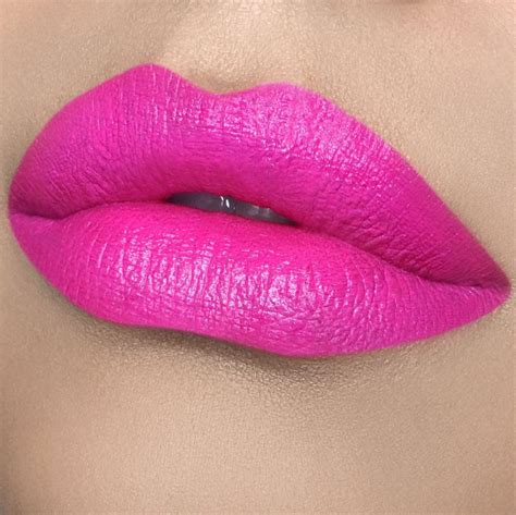 bright pink lipstick